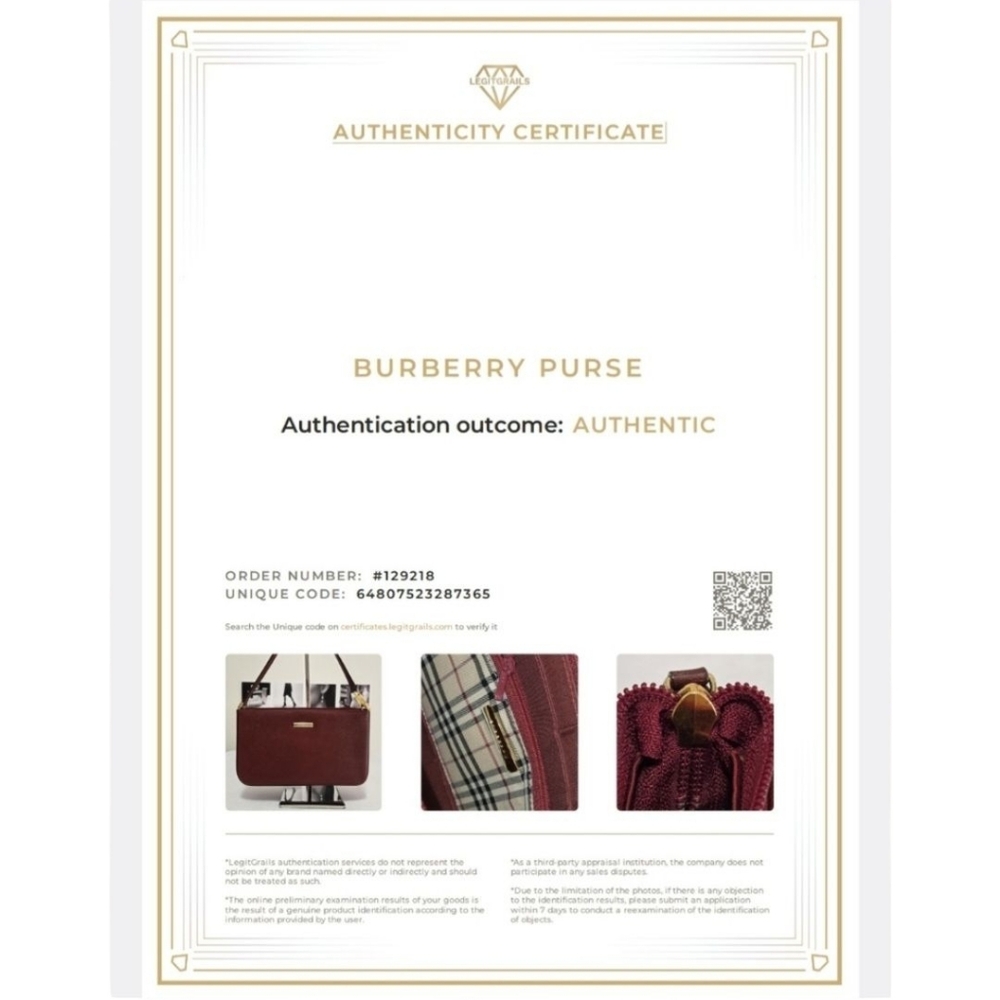 Burberry Leather Baguette Bag In Burgandy-COA Included-EUC - Picture 13 of 16